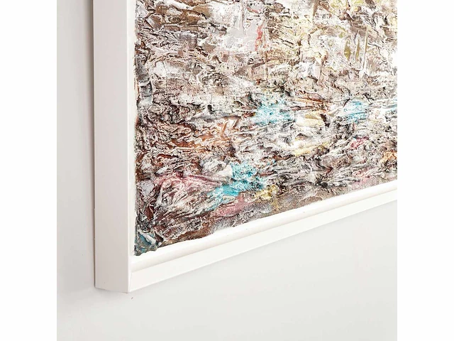 Elvira lopez - hand made - 1/1 kunstwerk - "mountain & see n°3" - 130 cmx90cm - ingelijst - uitzonderlijk - afbeelding 4 van  5
