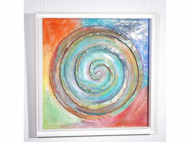 Elvira lopez - hand made - 1/1 kunstwerk!- "circle of life n°1" - 100x100 cm - ingelijst - uitzonderlijk - afbeelding 5 van  11