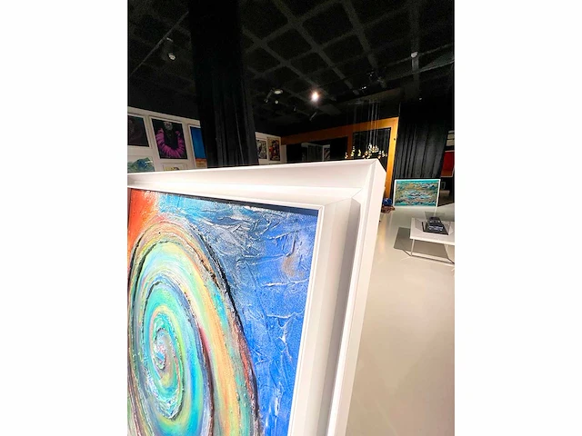 Elvira lopez - hand made - 1/1 kunstwerk!- "circle of life n°1" - 100x100 cm - ingelijst - uitzonderlijk - afbeelding 10 van  11