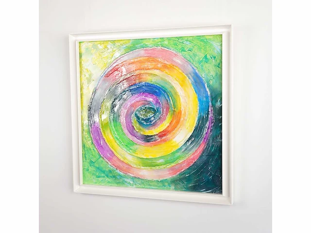 Elvira lopez - hand made - 1/1 kunstwerk!- "circle of life n°2" - 100x100 cm - ingelijst - uitzonderlijk - afbeelding 7 van  12