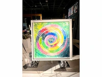Elvira lopez - hand made - 1/1 kunstwerk!- "circle of life n°2" - 100x100 cm - ingelijst - uitzonderlijk - afbeelding 9 van  12
