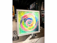 Elvira lopez - hand made - 1/1 kunstwerk!- "circle of life n°2" - 100x100 cm - ingelijst - uitzonderlijk - afbeelding 10 van  12