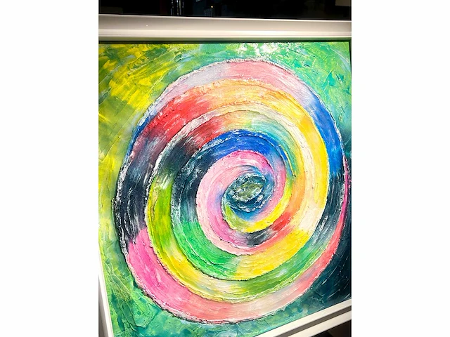 Elvira lopez - hand made - 1/1 kunstwerk!- "circle of life n°2" - 100x100 cm - ingelijst - uitzonderlijk - afbeelding 11 van  12