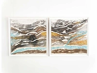 Elvira lopez - hand made - 1/1 uniek kunstwerk - 2 stuks van 85x85 cm - 180x 85 cm - uitzonderlijk - afbeelding 7 van  9