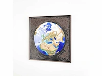 Elvira lopez - trio giant art "the world" 2024 -- 1/1 hand kunstwerk - 3 stuks van 110 cmx110cm - totale muur 110 cm x 350 cm- uitzonderlijk - afbeelding 4 van  15
