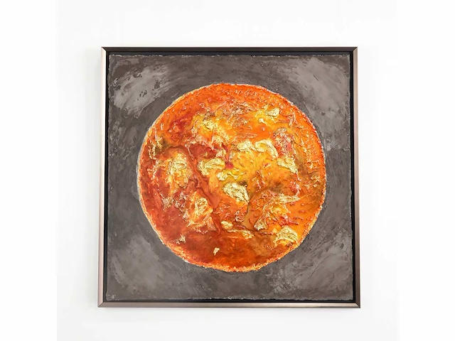 Elvira lopez - trio giant art "the world" 2024 -- 1/1 hand kunstwerk - 3 stuks van 110 cmx110cm - totale muur 110 cm x 350 cm- uitzonderlijk - afbeelding 14 van  15