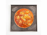 Elvira lopez - trio giant art "the world" 2024 -- 1/1 hand kunstwerk - 3 stuks van 110 cmx110cm - totale muur 110 cm x 350 cm- uitzonderlijk - afbeelding 14 van  15