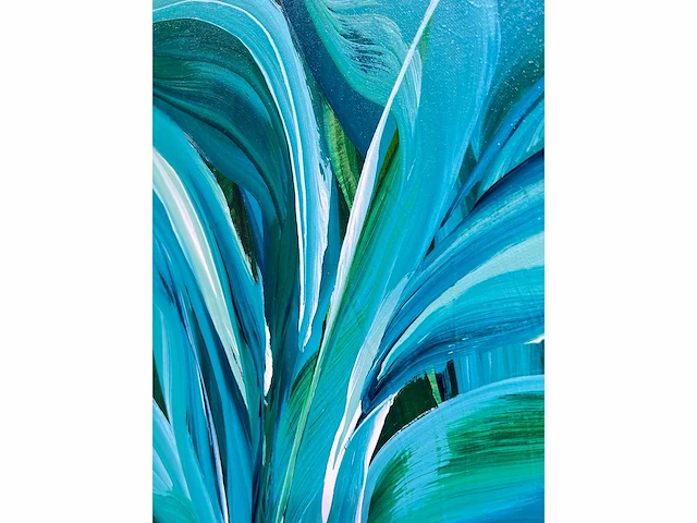 Elvira lopez, botanica n° 4- acrylverf - uniek kunstwerk 1/1 - 80x80 cm - ingelijst .90x90 cm - afbeelding 9 van  12