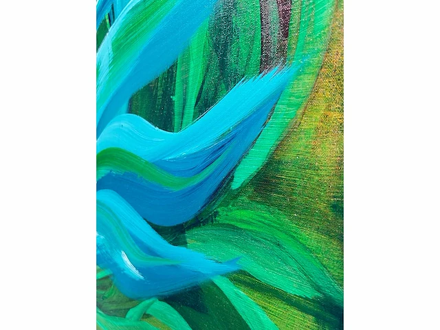 Elvira lopez, botanica n° 4- acrylverf - uniek kunstwerk 1/1 - 80x80 cm - ingelijst .90x90 cm - afbeelding 10 van  12