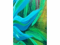Elvira lopez, botanica n° 4- acrylverf - uniek kunstwerk 1/1 - 80x80 cm - ingelijst .90x90 cm - afbeelding 10 van  12