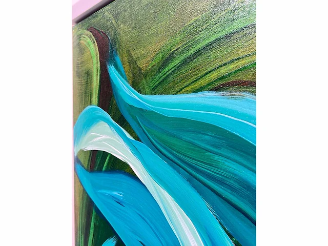 Elvira lopez, botanica n° 4- acrylverf - uniek kunstwerk 1/1 - 80x80 cm - ingelijst .90x90 cm - afbeelding 11 van  12