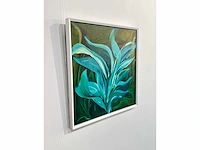Elvira lopez, botanica n° 4- acrylverf - uniek kunstwerk 1/1 - 80x80 cm - ingelijst .90x90 cm - afbeelding 12 van  12