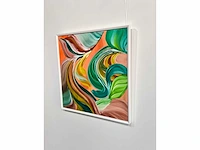 Elvira lopez, botanica n° 6- acrylverf - uniek kunstwerk 1/1 - 90x90 cm - ingelijst. 105x105 cm (schatting) - afbeelding 4 van  10