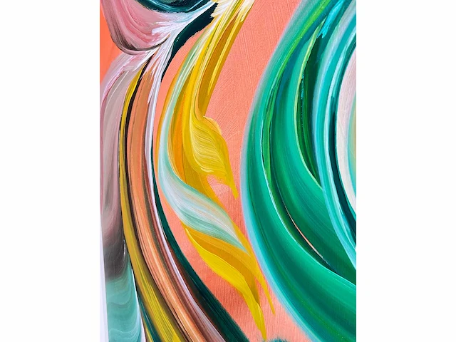 Elvira lopez, botanica n° 6- acrylverf - uniek kunstwerk 1/1 - 90x90 cm - ingelijst. 105x105 cm (schatting) - afbeelding 7 van  10