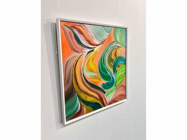 Elvira lopez, botanica n° 6- acrylverf - uniek kunstwerk 1/1 - 90x90 cm - ingelijst. 105x105 cm (schatting) - afbeelding 10 van  10
