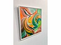 Elvira lopez, botanica n° 6- acrylverf - uniek kunstwerk 1/1 - 90x90 cm - ingelijst. 105x105 cm (schatting) - afbeelding 10 van  10