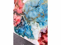 Elvira lopez "vida de colores" 2024 - kleuren inkt & epoxy - 1/1 hand kunstwerk - 130 cmx90cm - uitzonderlijk - afbeelding 7 van  9