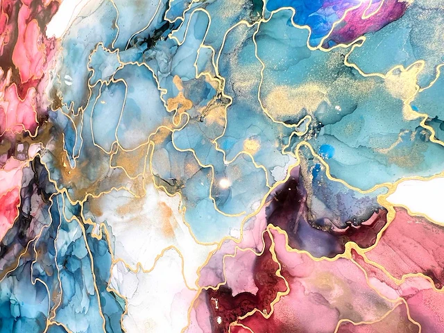 Elvira lopez "vida de colores" 2024 - kleuren inkt & epoxy - 1/1 hand kunstwerk - 130 cmx90cm - uitzonderlijk - afbeelding 5 van  8