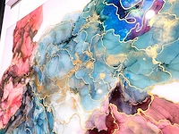 Elvira lopez "vida de colores" 2024 - kleuren inkt & epoxy - 1/1 hand kunstwerk - 130 cmx90cm - uitzonderlijk - afbeelding 6 van  8