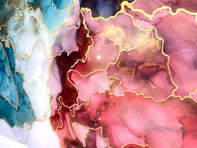 Elvira lopez "vida de colores" 2024 - kleuren inkt & epoxy - 1/1 hand kunstwerk - 130 cmx90cm - uitzonderlijk - afbeelding 7 van  8