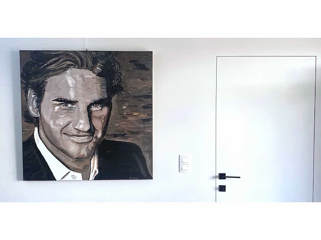 Emile - portret van roger federer - olie op doek - afbeelding 2 van  12