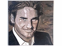 Emile - portret van roger federer - olie op doek - afbeelding 5 van  12