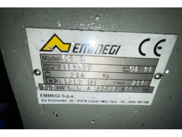 Emmegi doorslijpmachine - afbeelding 3 van  6