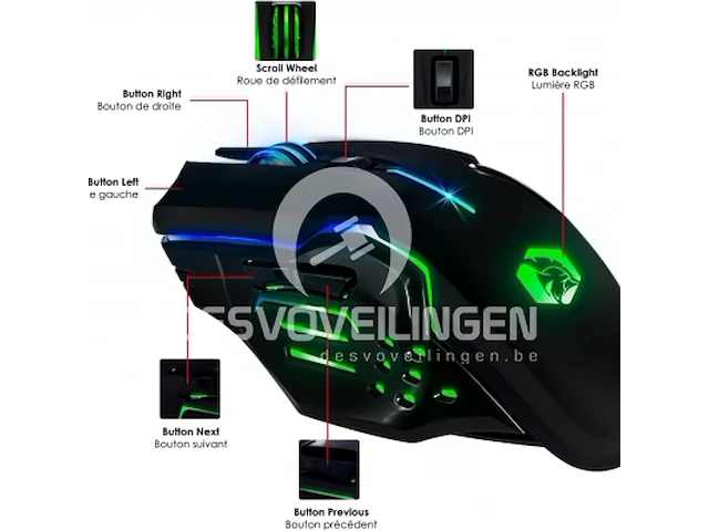 Empire gaming - armor rf800 wireless gaming keyboard mouse pack - afbeelding 6 van  8