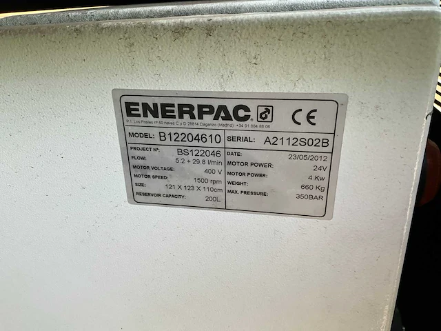 Enerpac b12204610 besturingskast - afbeelding 2 van  7