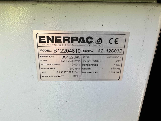 Enerpac b12204610 besturingskast - afbeelding 3 van  5