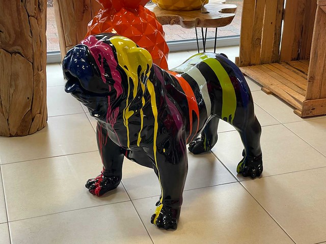 Engelse bulldog zwart trash h70cm x l90cm - afbeelding 1 van  4