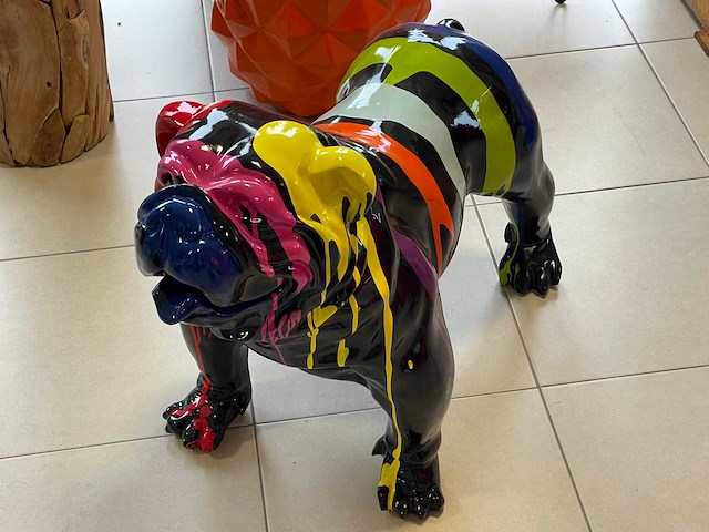 Engelse bulldog zwart trash h70cm x l90cm - afbeelding 4 van  4