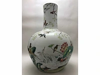 Enorm grote chinese bolvaas met vogels. 38cm diameter! gestempeld. - afbeelding 5 van  37