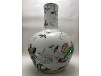 Enorm grote chinese bolvaas met vogels. 38cm diameter! gestempeld. - afbeelding 5 van  37