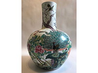 Enorm grote chinese bolvaas met vogels. 38cm diameter! gestempeld. - afbeelding 24 van  37