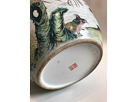 Enorm grote chinese bolvaas met vogels. 38cm diameter! gestempeld. - afbeelding 30 van  37