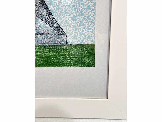 Enrico baj - baj chez picasso - femme dans un fauteuil 1969, lithografieën 70x50 cm - ingelijst .83x63 cm - afbeelding 5 van  7
