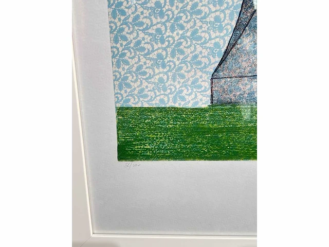 Enrico baj - baj chez picasso - femme dans un fauteuil 1969, lithografieën 70x50 cm - ingelijst .83x63 cm - afbeelding 6 van  7