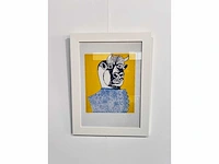 Enrico baj - baj chez picasso - minotaure 1969, litho's 70x50 cm - ingelijst. 83x63cm - afbeelding 1 van  9
