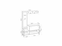 Entreekast - saffier eiken kleur - afbeelding 5 van  6
