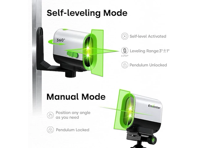 Enventor kruislijnlaser groen - afbeelding 3 van  5