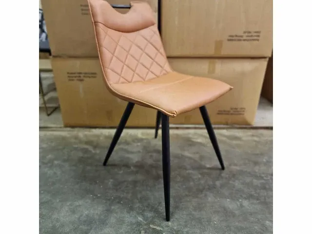 Enzo cognac pu - dining chair (6x) - afbeelding 2 van  6