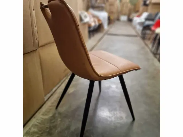 Enzo cognac pu - dining chair (6x) - afbeelding 5 van  6