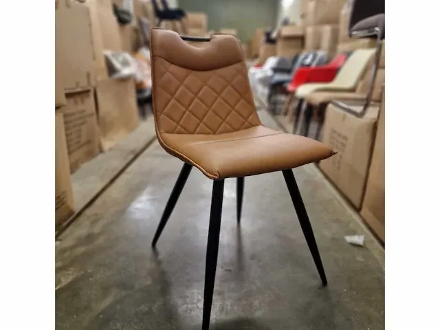 Enzo cognac pu - dining chair (6x) - afbeelding 6 van  6