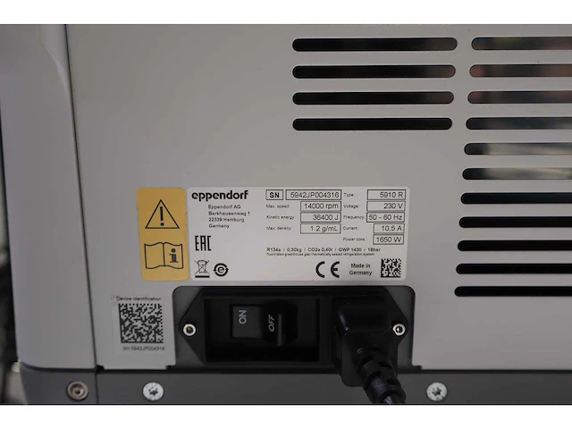 Eppendorf - 5910r - cooled centrifuge - 2019 - afbeelding 6 van  10