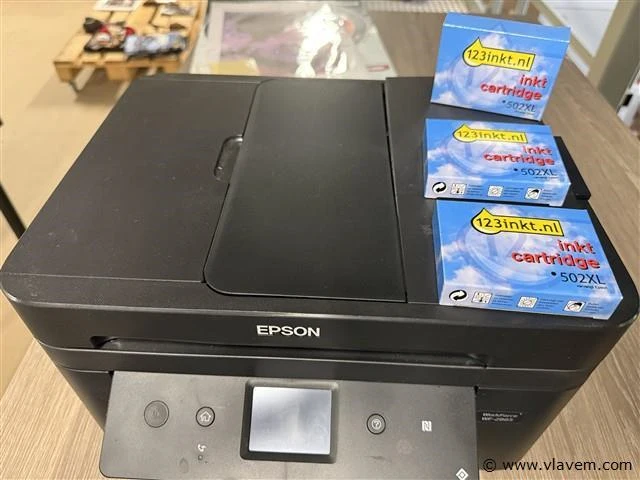 Epson printer + cardridje 3x - test ok - afbeelding 2 van  4