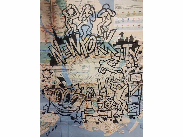 Eq nyc orginele subway viltstift tekening - afbeelding 1 van  6