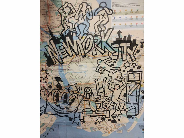 Eq nyc orginele subway viltstift tekening - afbeelding 2 van  6