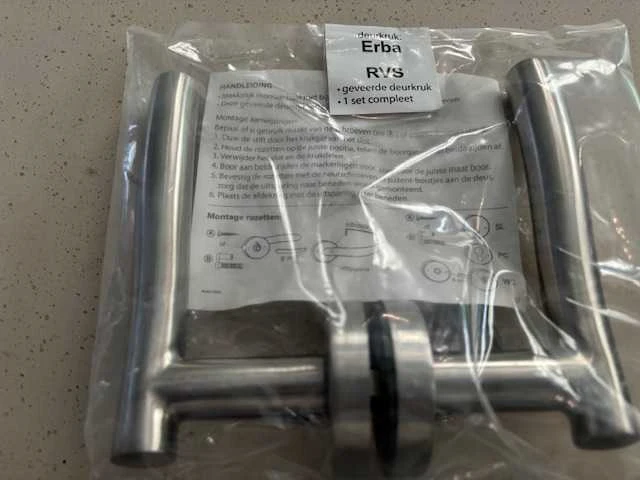 Erba rvs - deurbeslagset - deurkruk 480x - afbeelding 1 van  3