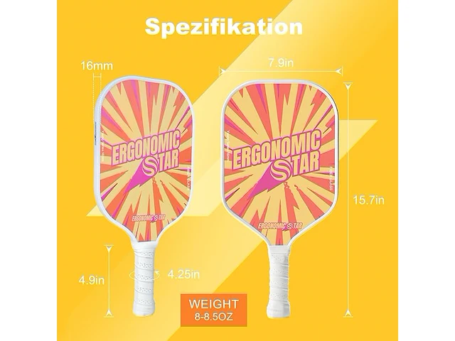 Ergonomicstar pickleball racketset - afbeelding 2 van  3